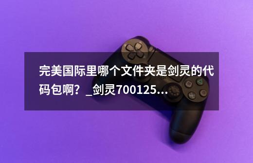 完美国际里哪个文件夹是剑灵的代码包啊？_剑灵7001259-第1张-游戏相关-泓泰