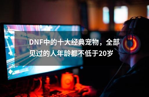 DNF中的十大经典宠物，全部见过的人年龄都不低于20岁-第1张-游戏相关-泓泰