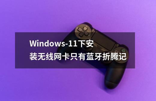 Windows-11下安装无线网卡只有蓝牙折腾记-第1张-游戏相关-泓泰