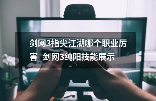 剑网3指尖江湖哪个职业厉害_剑网3纯阳技能展示-第1张-游戏相关-泓泰