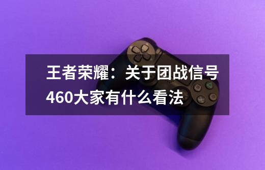 王者荣耀：关于团战信号460大家有什么看法-第1张-游戏相关-泓泰