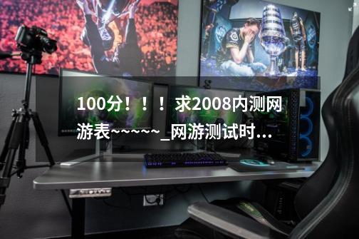 100分！！！求2008内测网游表~~~~~_网游测试时间表高清-第1张-游戏相关-泓泰