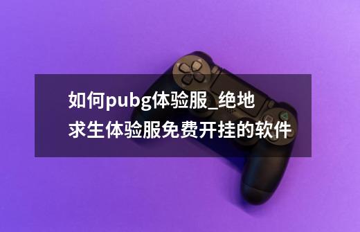 如何pubg体验服_绝地求生体验服免费开挂的软件-第1张-游戏相关-泓泰