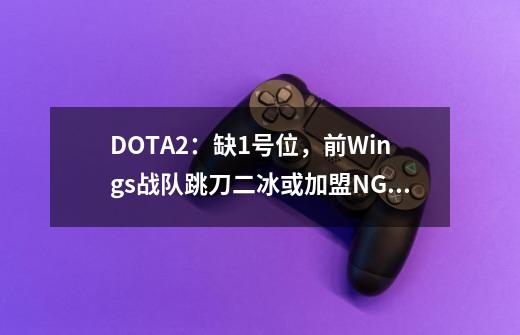 DOTA2：缺1号位，前Wings战队跳刀二冰或加盟NGA Gaming-第1张-游戏相关-泓泰