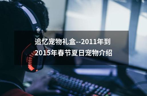 追忆宠物礼盒--2011年到2015年春节夏日宠物介绍-第1张-游戏相关-泓泰