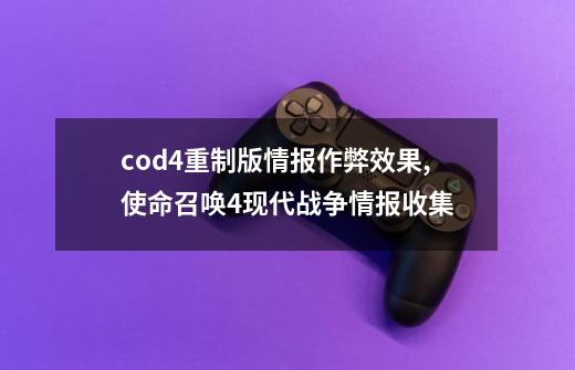 cod4重制版情报作弊效果,使命召唤4现代战争情报收集-第1张-游戏相关-泓泰