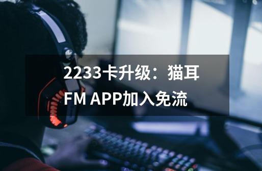 2233卡升级：猫耳FM APP加入免流-第1张-游戏相关-泓泰