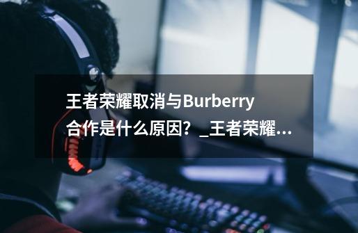 王者荣耀取消与Burberry合作是什么原因？_王者荣耀与巴宝莉-第1张-游戏相关-泓泰